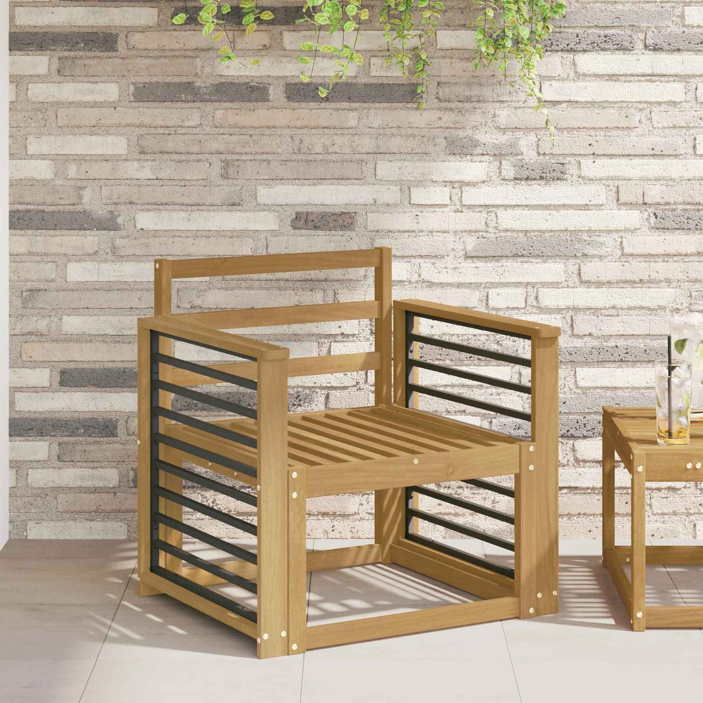 vidaXL Armrests Module 2 pcs White 60 x 6 x 61 cm Solid Acacia Wood