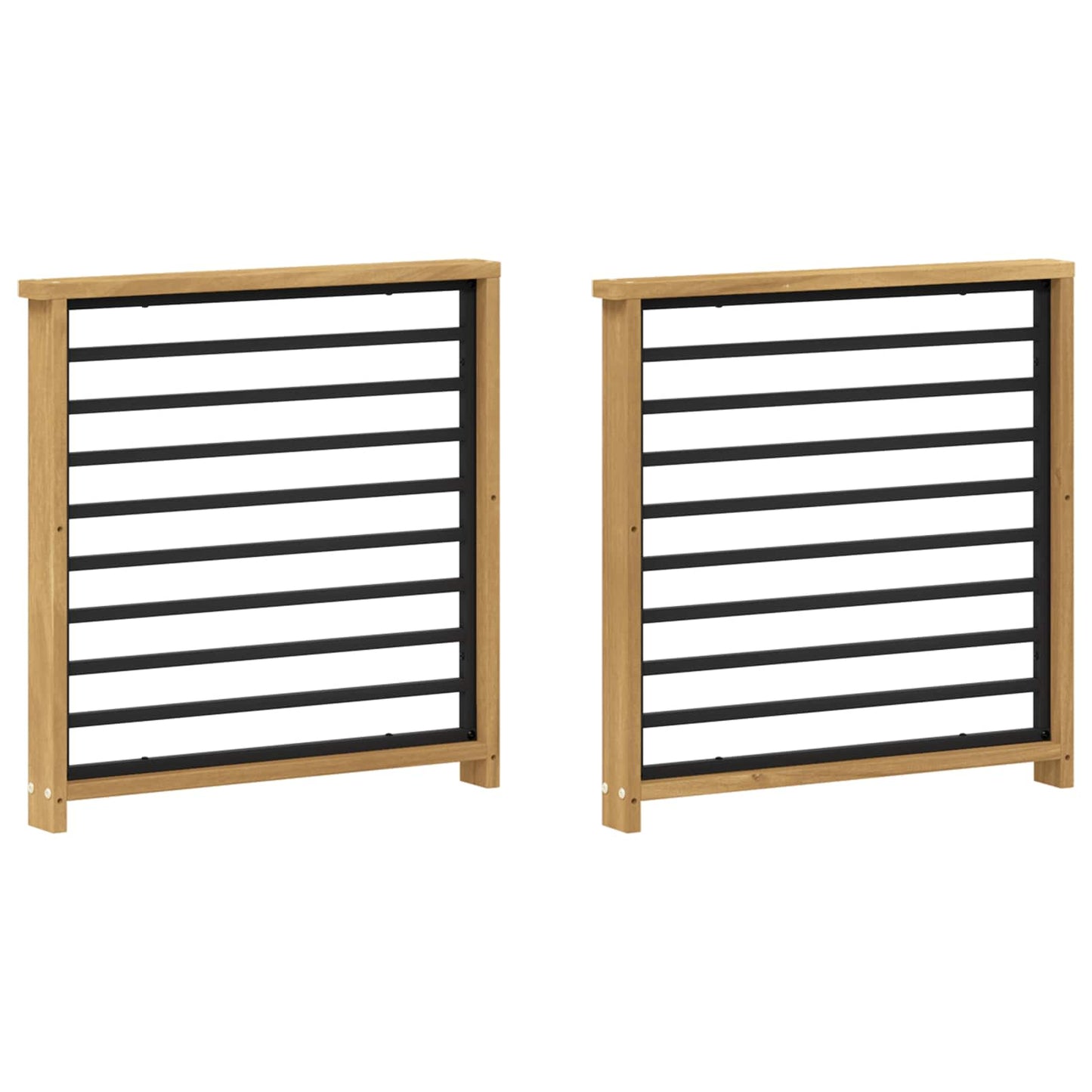 vidaXL Armrests Module 2 pcs White 60 x 6 x 61 cm Solid Acacia Wood
