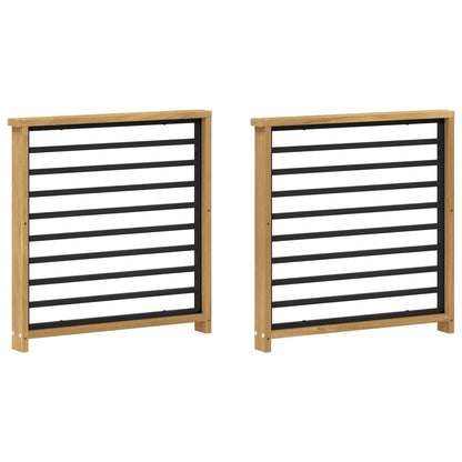 vidaXL Armrests Module 2 pcs White 60 x 6 x 61 cm Solid Acacia Wood