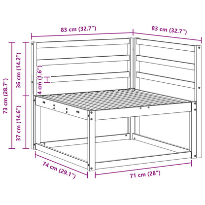 vidaXL Outdoor Corner sofa White 83 x 83 x 73 cm