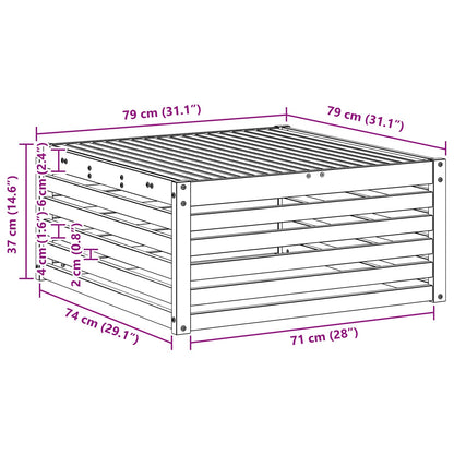 vidaXL Outdoor Table Solid Acacia Wood White 79 x 79 x 37 cm