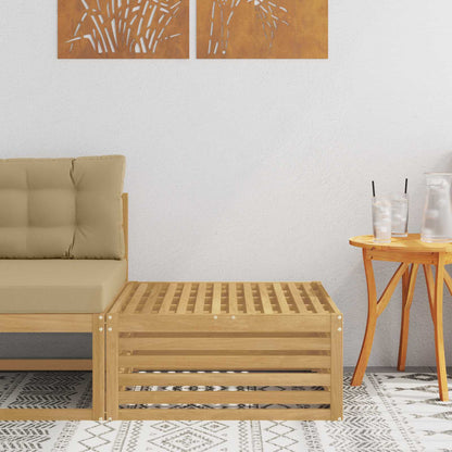 vidaXL Outdoor Footstool Solid Acacia Wood White 79 x 79 x 37 cm