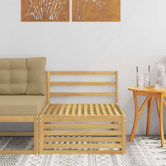 vidaXL Outdoor Middle Sofa Solid Acacia Wood White 83 x 79 x 73 cm