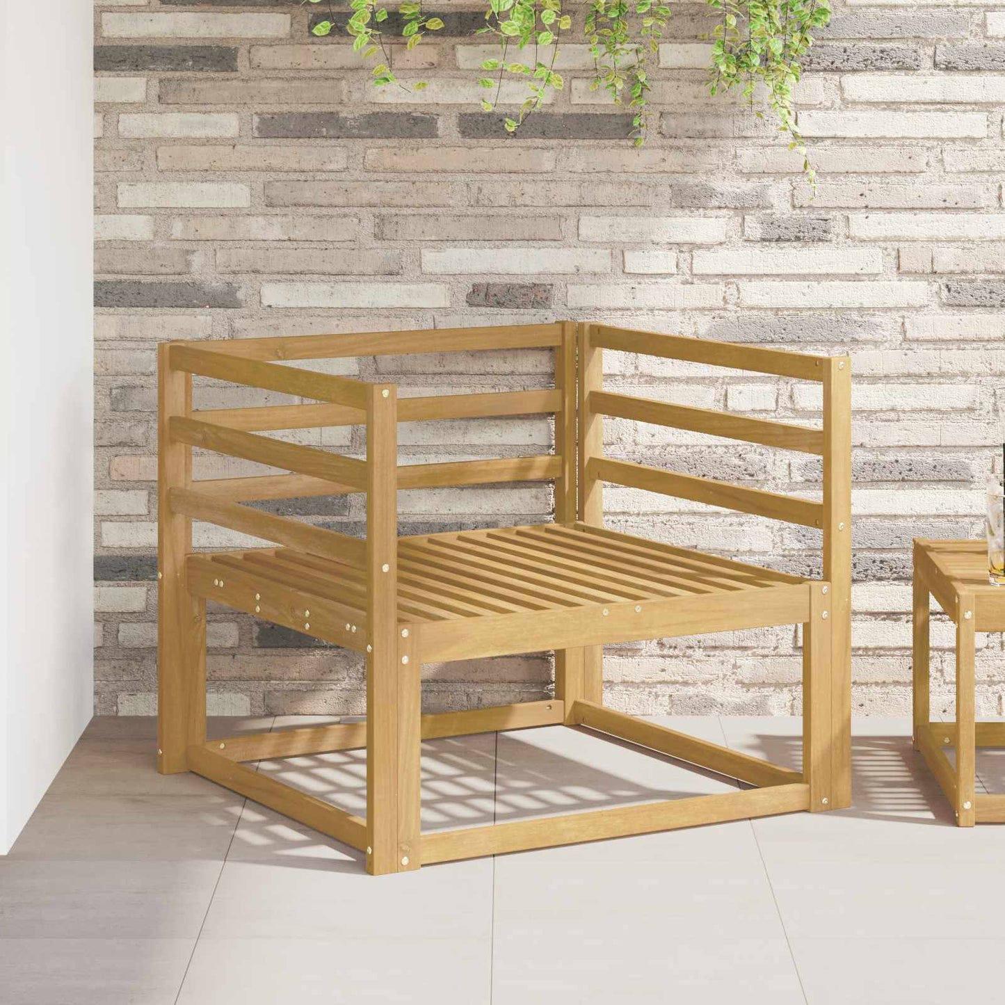 vidaXL Armrests Module 2 pcs White 79 x 4 x 73 cm Solid Acacia Wood