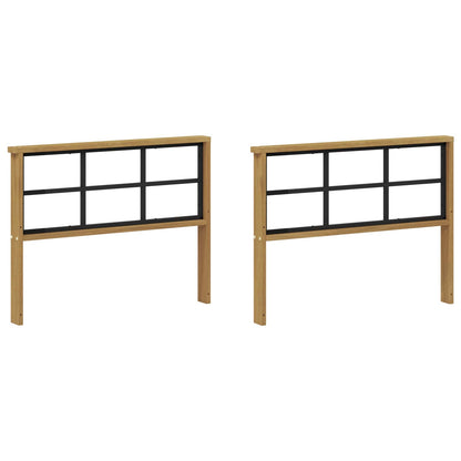 vidaXL Armrests Module 2 pcs White 80 x 6 x 61 cm Solid Acacia Wood