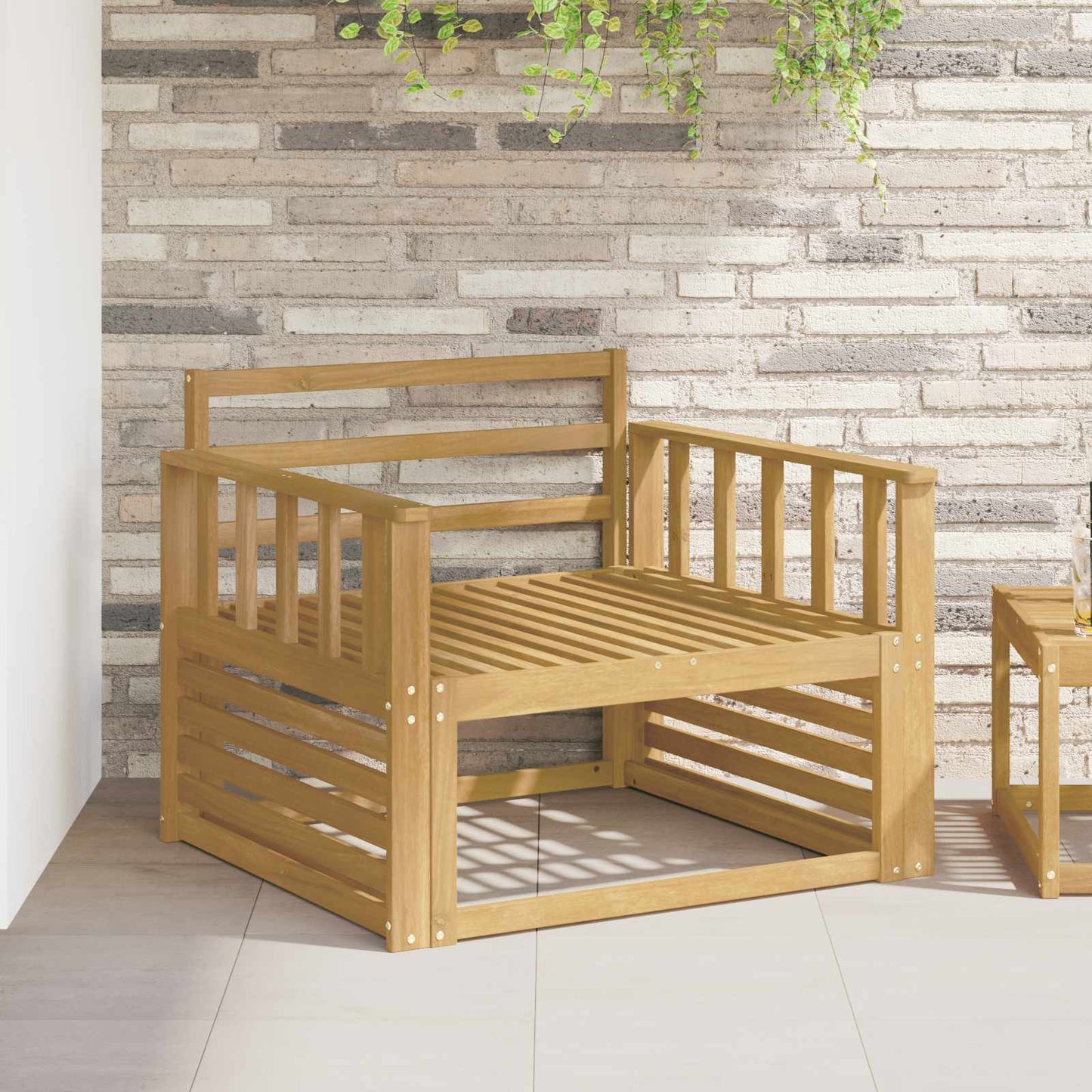 vidaXL Armrests Module 2 pcs White 80 x 6 x 61 cm Solid Acacia Wood