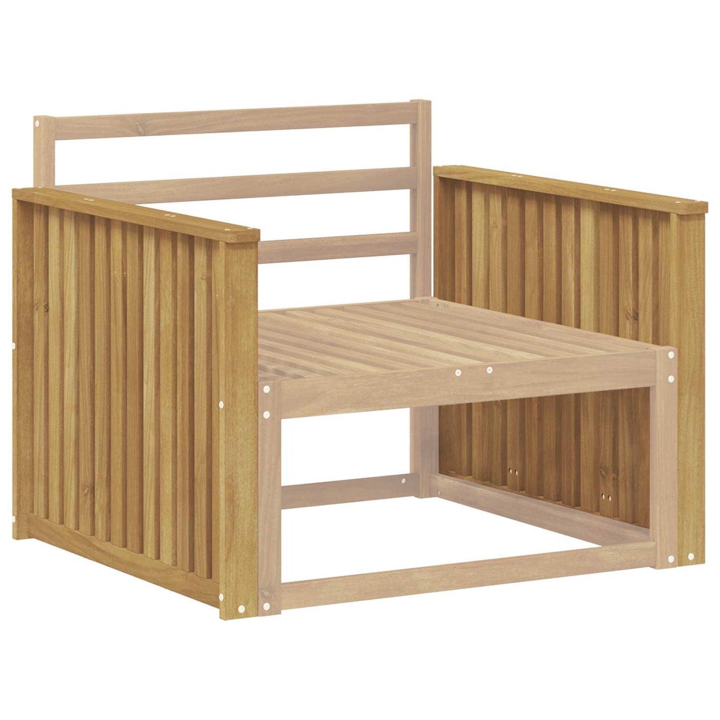 vidaXL Armrests Module 2 pcs White 80 x 6 x 61 cm Solid Acacia Wood
