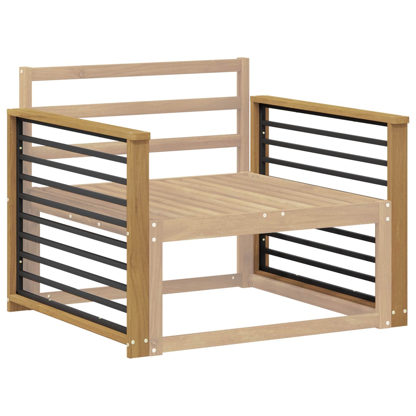 vidaXL Armrests Module 2 pcs White 80 x 6 x 61 cm Solid Acacia Wood