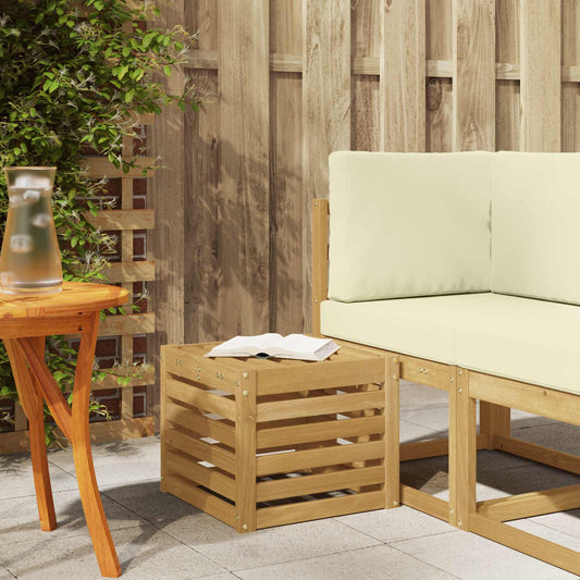 vidaXL Outdoor Sofa Set White 35 x 38 x 37 cm Solid Acacia Wood