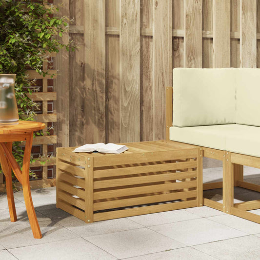 vidaXL Outdoor Stool Bench Solid Acacia Wood White 79 x 43 x 37 cm