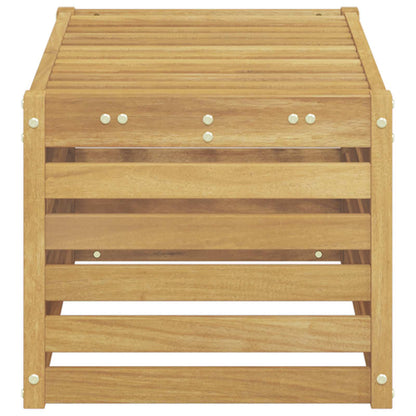 vidaXL Outdoor Stool Bench White 79 x 43 x 37 cm Solid Acacia Wood
