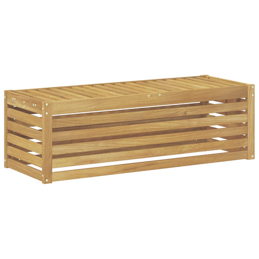 vidaXL Outdoor Stool Bench White 115 x 43 x 37 cm Solid Acacia Wood