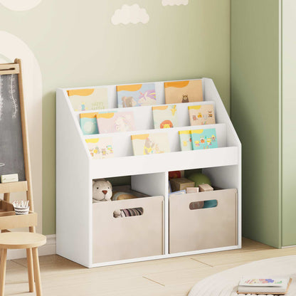 vidaXL Kids Bookshelf White 72.5 x 29.5 x 69 cm Engineered Wood
