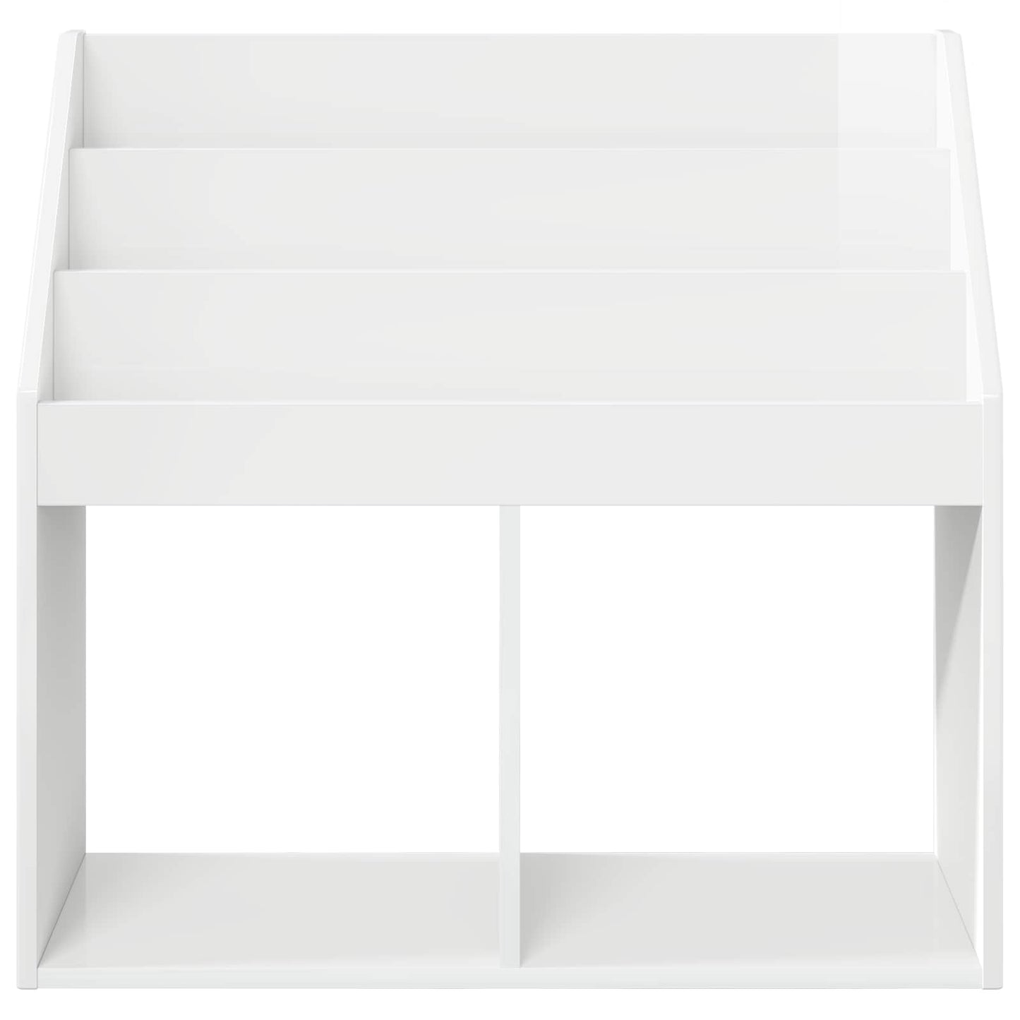 vidaXL Kids Bookshelf High Gloss White 72.5 x 29.5 x 69 cm
