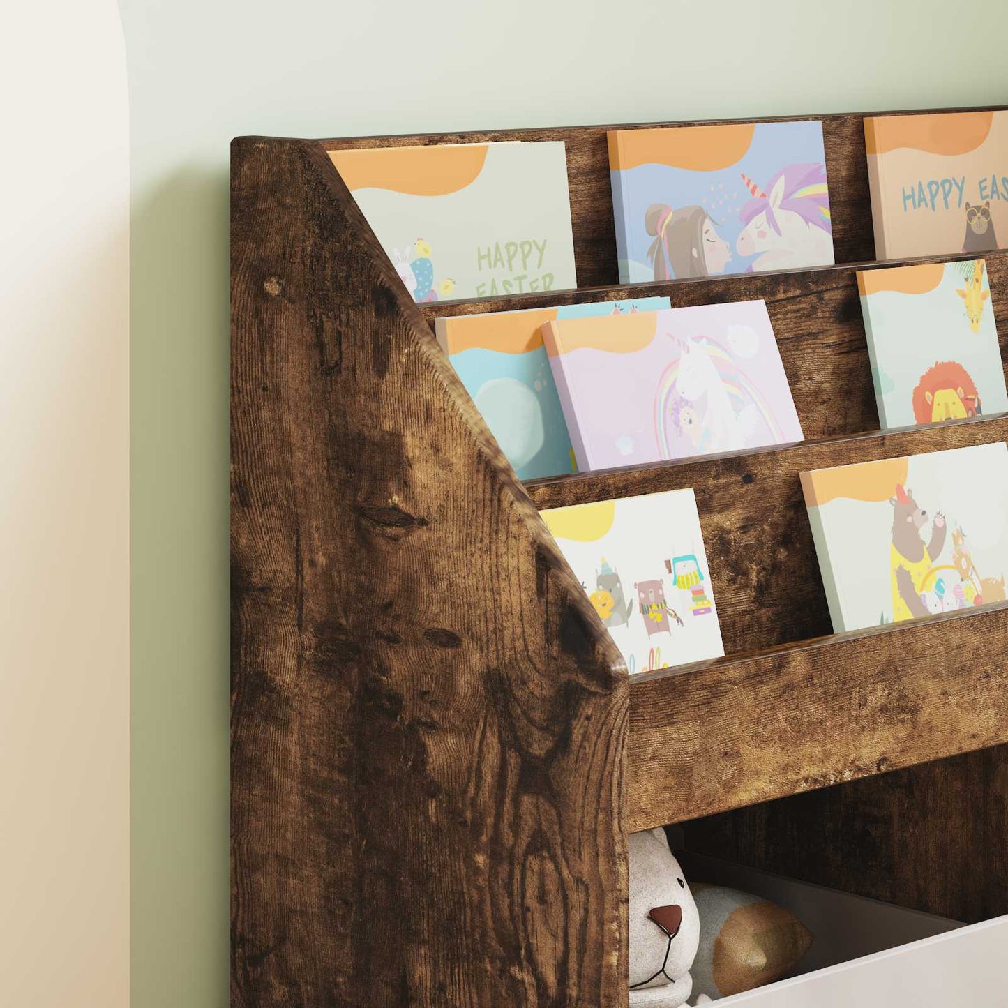 vidaXL Kids Bookshelf Smoked Oak 72.5 x 29.5 x 69 cm Engineered Wood