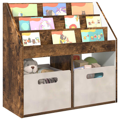 vidaXL Kids Bookshelf Smoked Oak 72.5 x 29.5 x 69 cm Engineered Wood