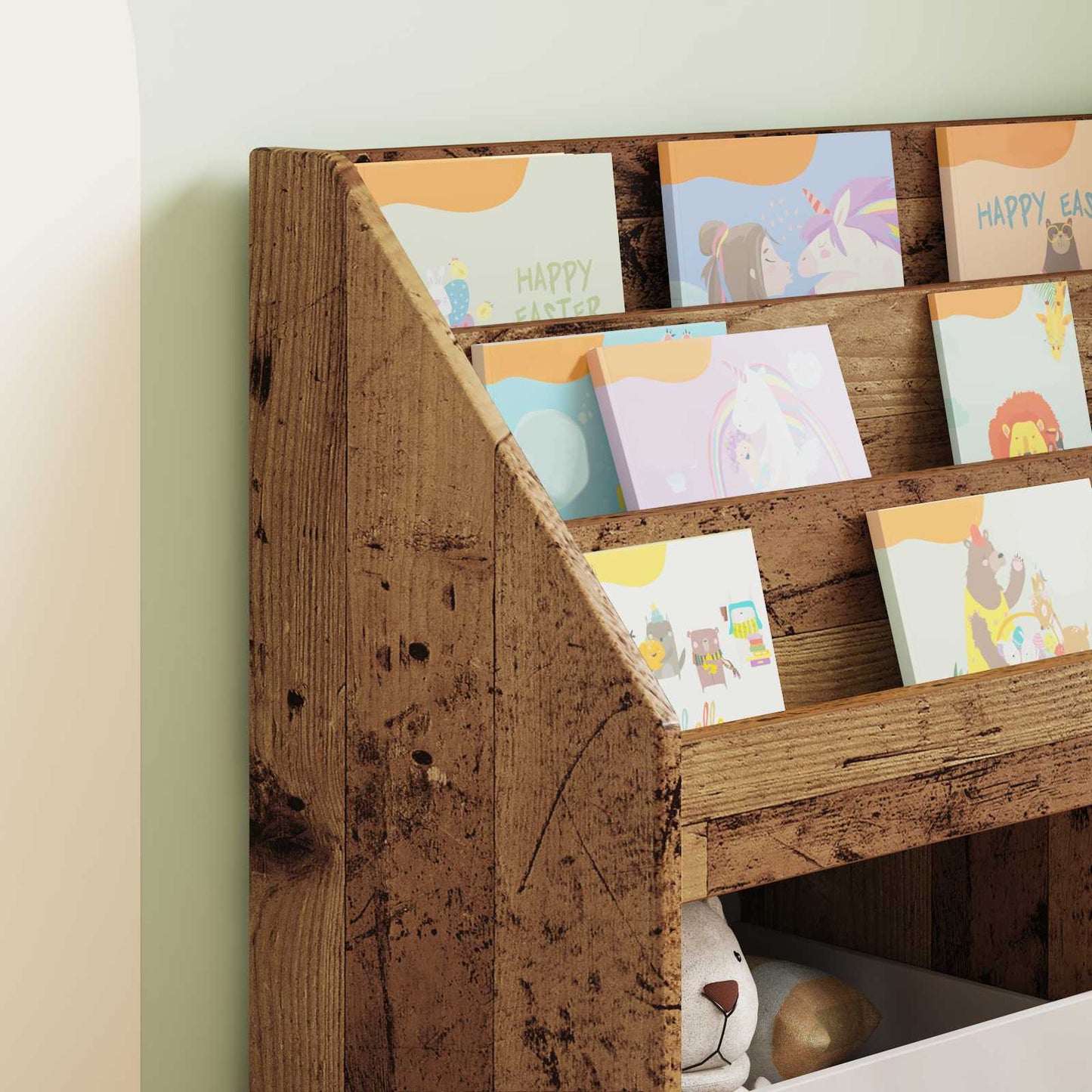 vidaXL Kids Bookshelf Old Wood 72.5 x 29.5 x 69 cm Engineered Wood
