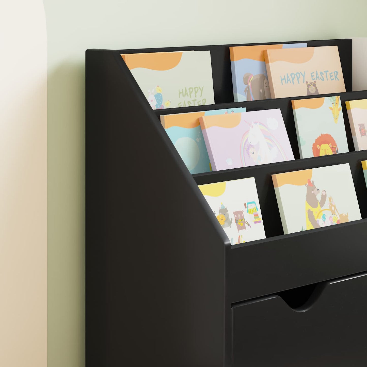 vidaXL Kids Bookshelf Black 60 x 29.5 x 69 cm Engineered Wood