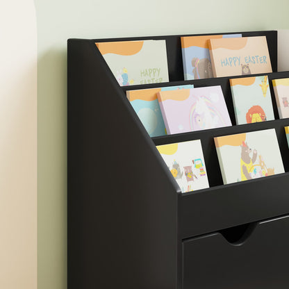 vidaXL Kids Bookshelf Black 60 x 29.5 x 69 cm Engineered Wood
