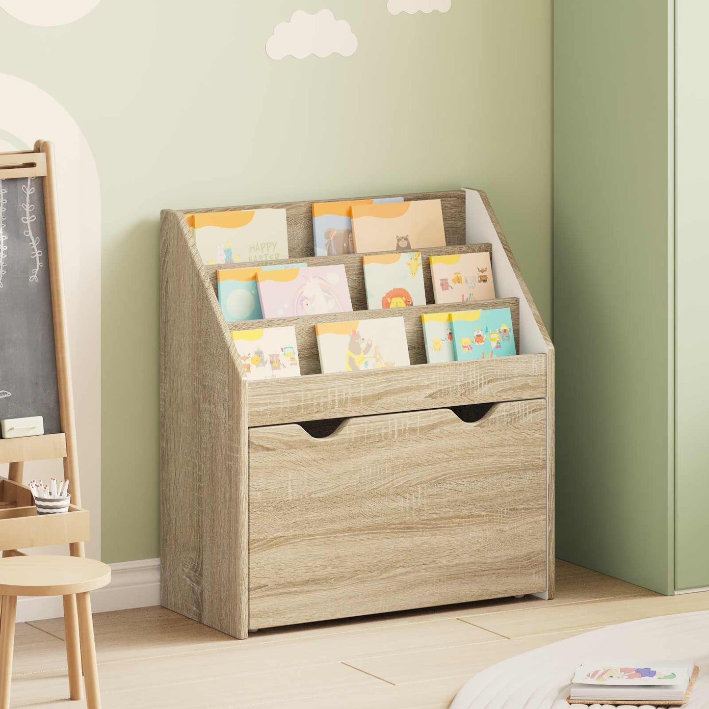 vidaXL Kids Bookshelf Sonoma Oak 60 x 29.5 x 69 cm Engineered Wood