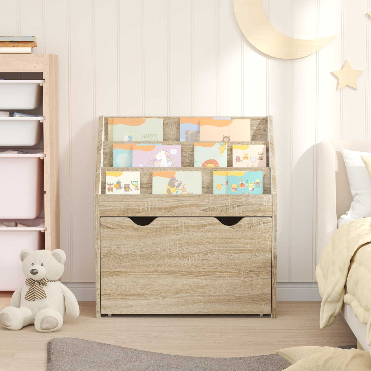 vidaXL Kids Bookshelf Sonoma Oak 60 x 29.5 x 69 cm Engineered Wood