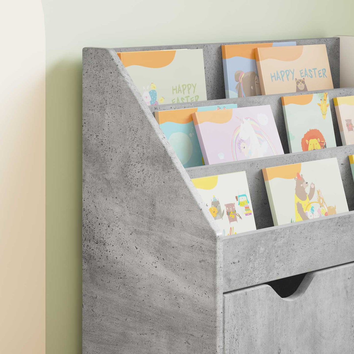 vidaXL Kids Bookshelf Concrete Grey 60 x 29.5 x 69 cm Engineered Wood
