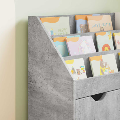 vidaXL Kids Bookshelf Concrete Grey 60 x 29.5 x 69 cm Engineered Wood