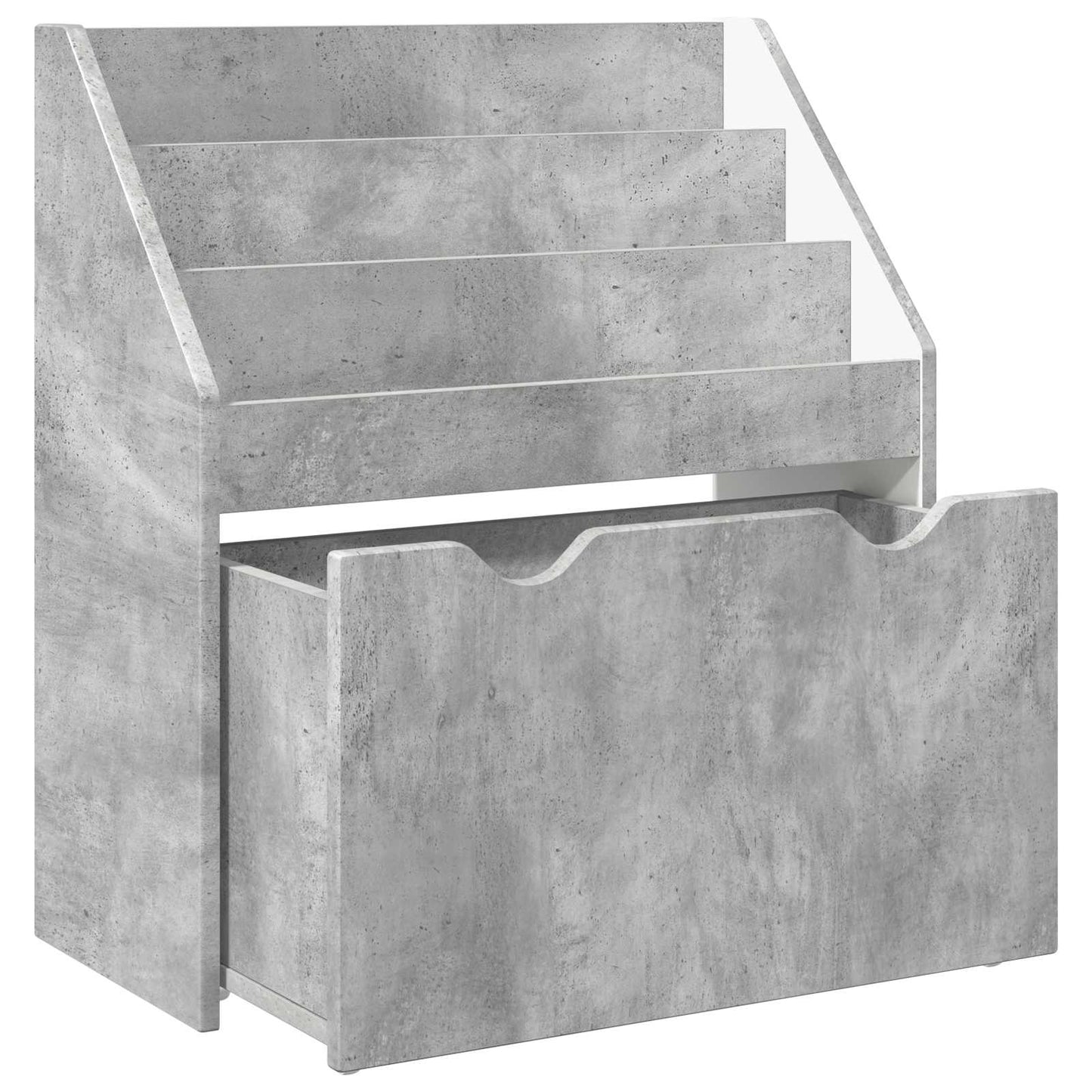 vidaXL Kids Bookshelf Concrete Grey 60 x 29.5 x 69 cm Engineered Wood