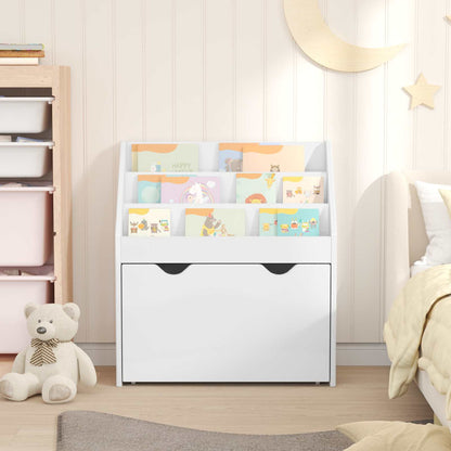 vidaXL Kids Bookshelf with Drawer High Gloss White 60 x 29.5 x 69 cm