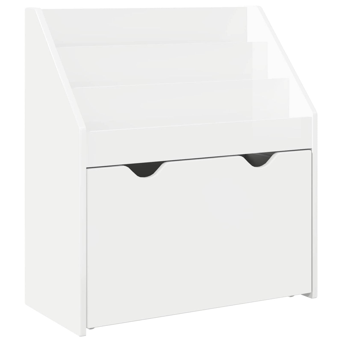 vidaXL Kids Bookshelf with Drawer High Gloss White 60 x 29.5 x 69 cm