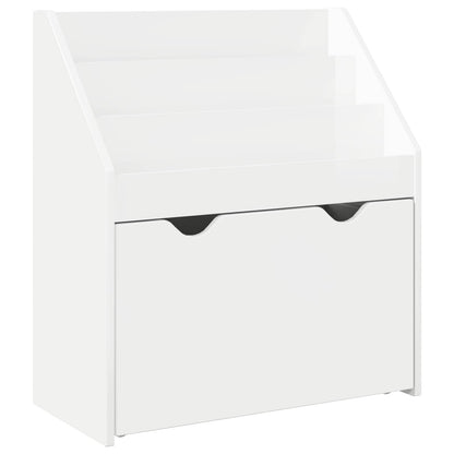 vidaXL Kids Bookshelf with Drawer High Gloss White 60 x 29.5 x 69 cm