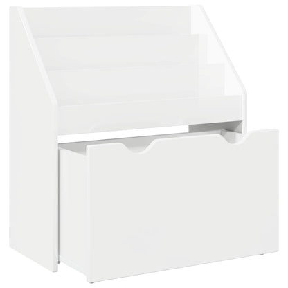 vidaXL Kids Bookshelf with Drawer High Gloss White 60 x 29.5 x 69 cm