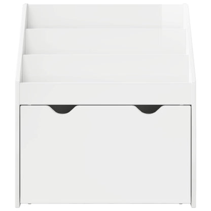 vidaXL Kids Bookshelf with Drawer High Gloss White 60 x 29.5 x 69 cm