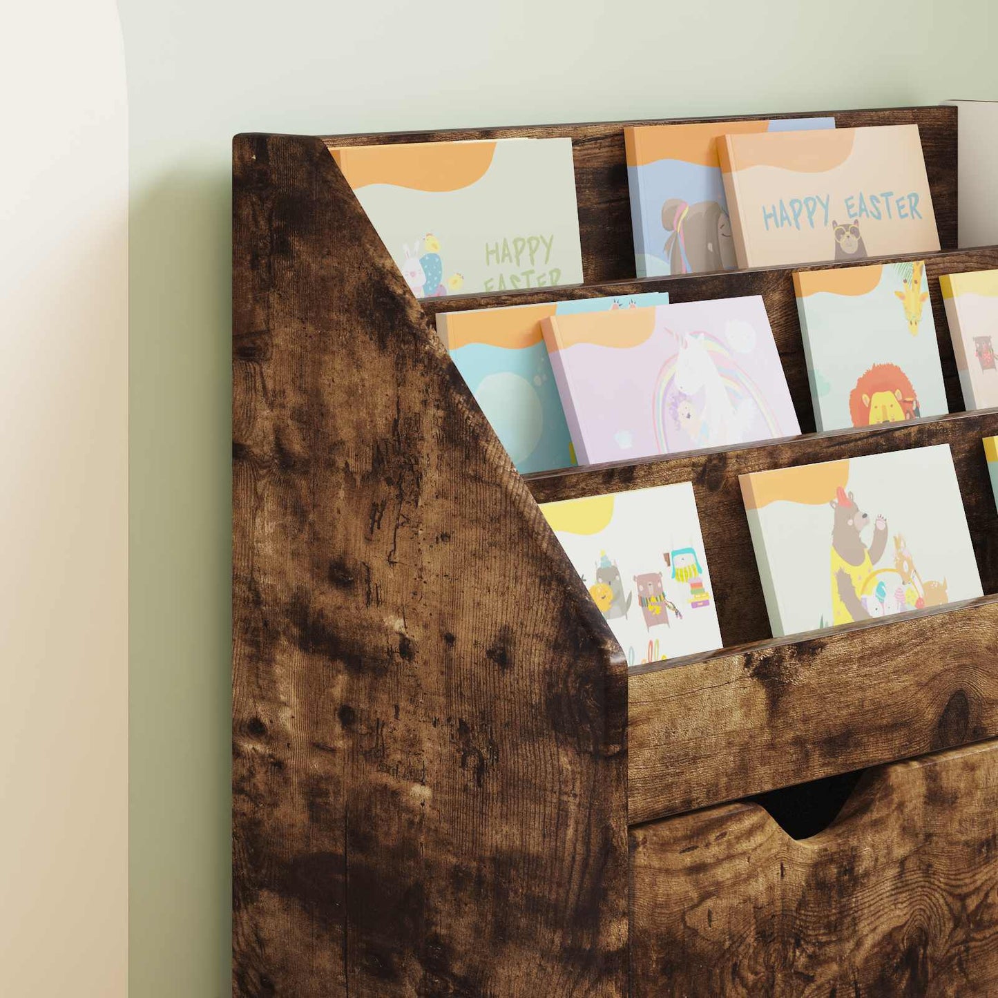 vidaXL Kids Bookshelf Smoked Oak 60 x 29.5 x 69 cm Engineered Wood
