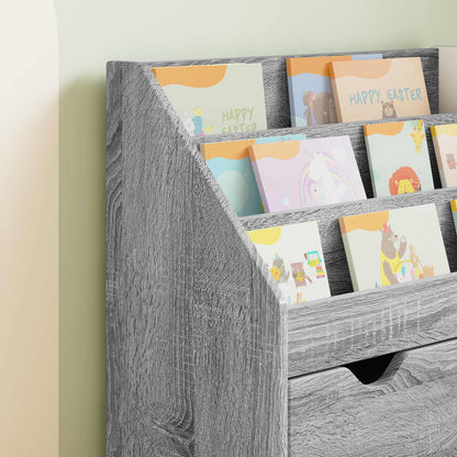 vidaXL Kids Bookshelf Grey Sonoma 60 x 29.5 x 69 cm Engineered Wood