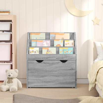 vidaXL Kids Bookshelf Grey Sonoma 60 x 29.5 x 69 cm Engineered Wood