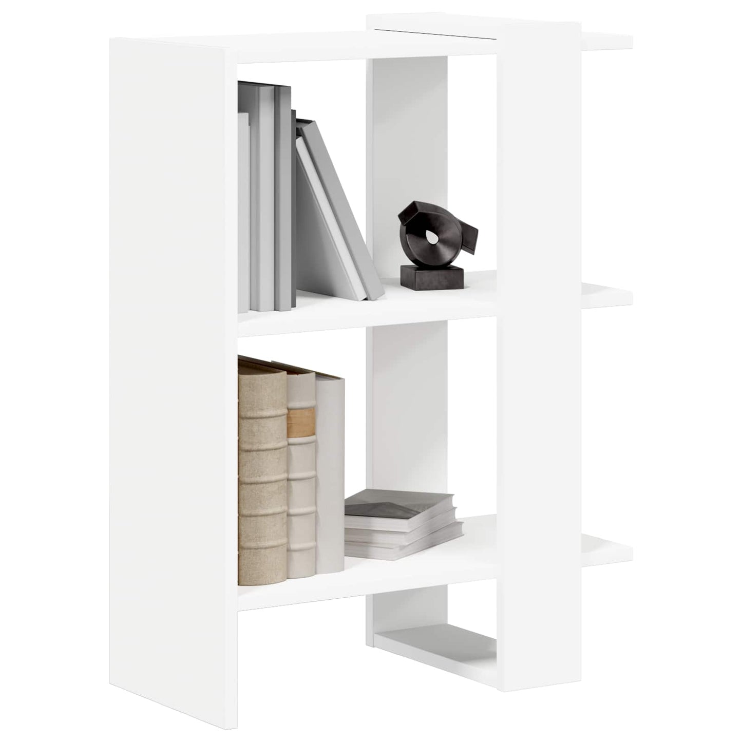 vidaXL Bookshelf 2-Tier 52 x 25 x 71.5 cm Engineered Wood White