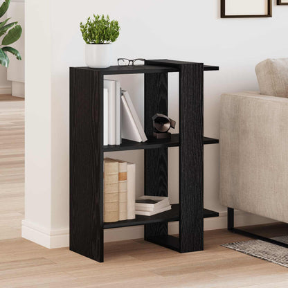 vidaXL Bookshelf 2-Tier 52 x 25 x 71.5 cm Engineered Wood Black Oak
