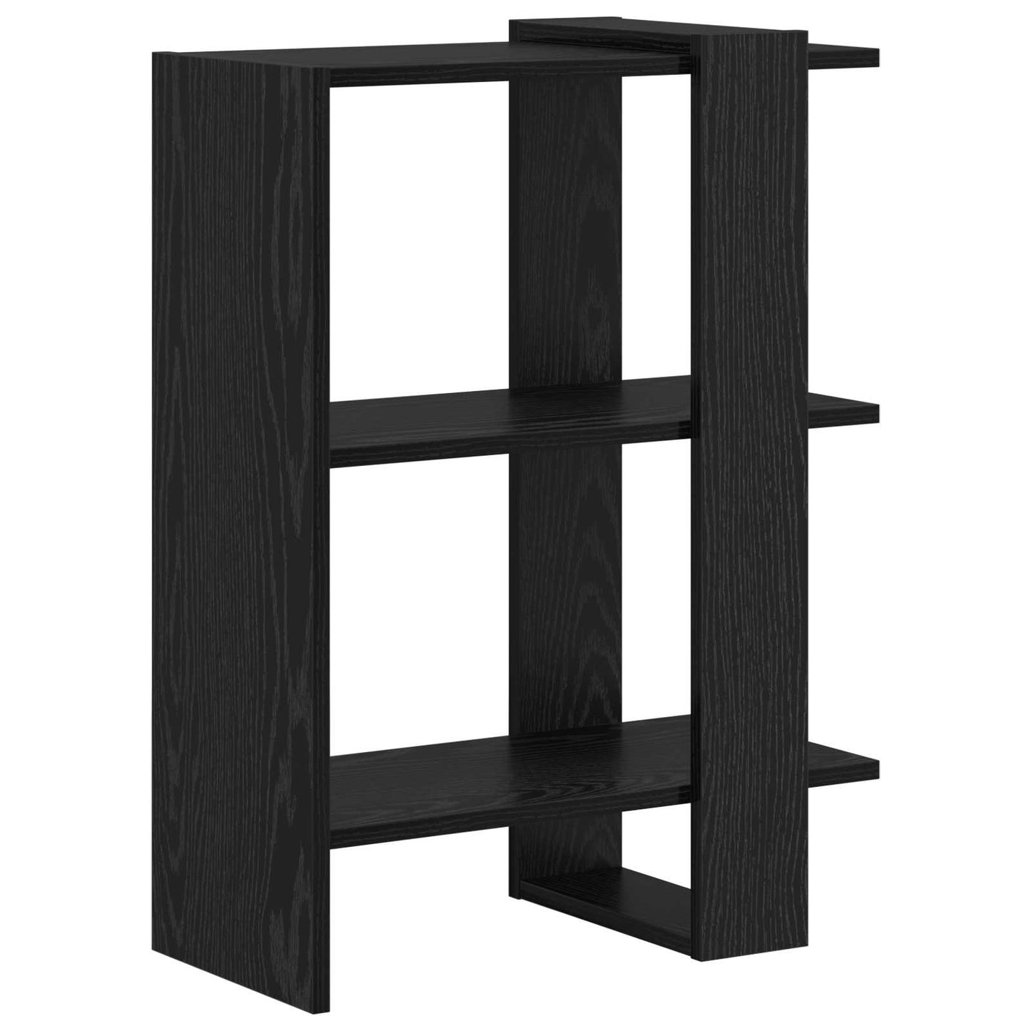 vidaXL Bookshelf 2-Tier 52 x 25 x 71.5 cm Engineered Wood Black Oak