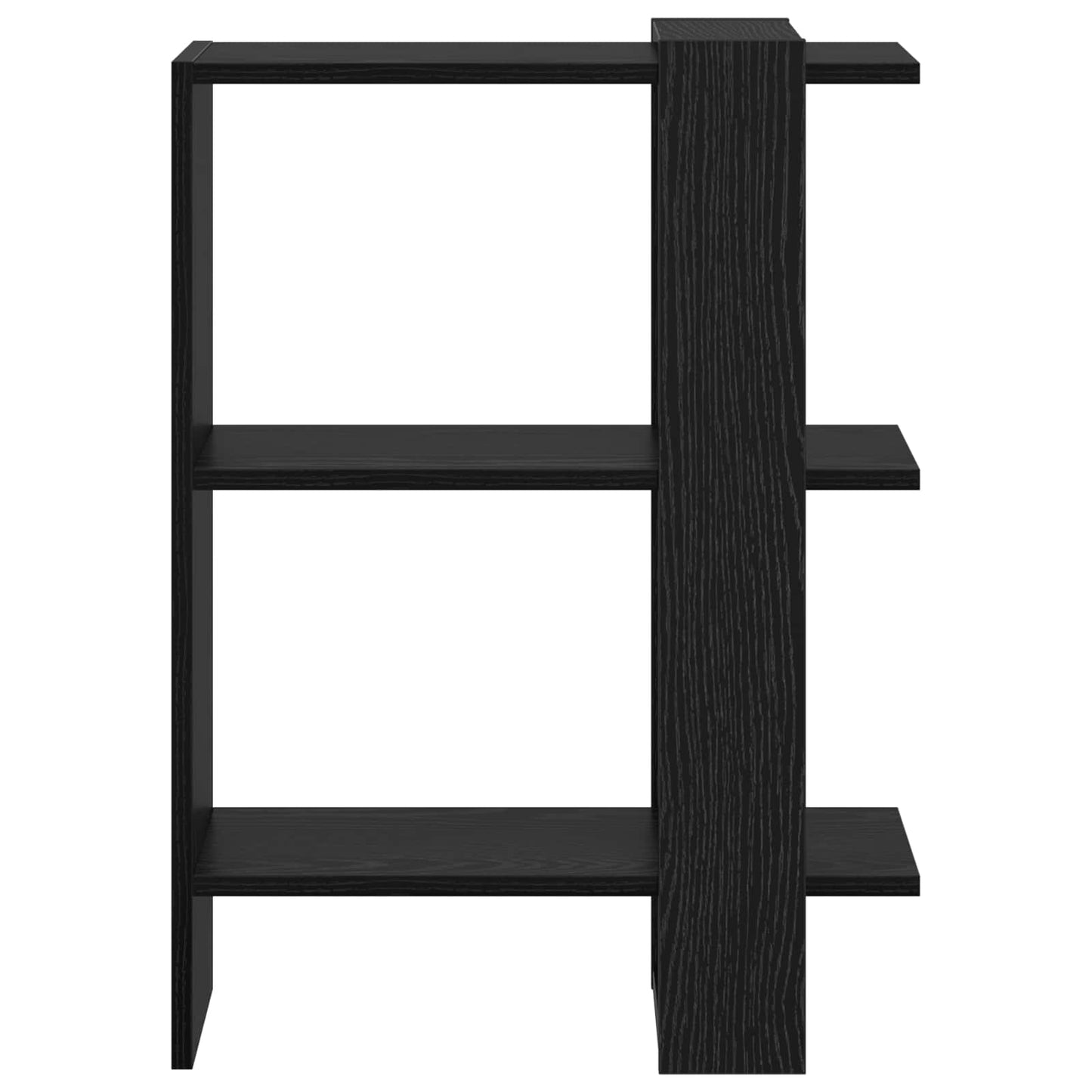 vidaXL Bookshelf 2-Tier 52 x 25 x 71.5 cm Engineered Wood Black Oak