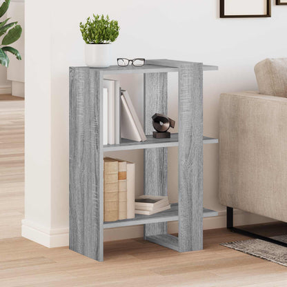 vidaXL Bookshelf 2-Tier 52 x 25 x 71.5 cm Engineered Wood Grey Sonoma