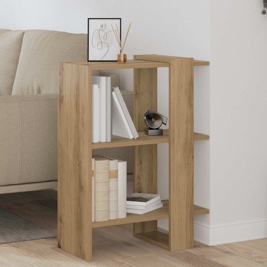 vidaXL Bookshelf 2-Tier 52 x 25 x 71.5 cm Engineered Wood Artisan Oak