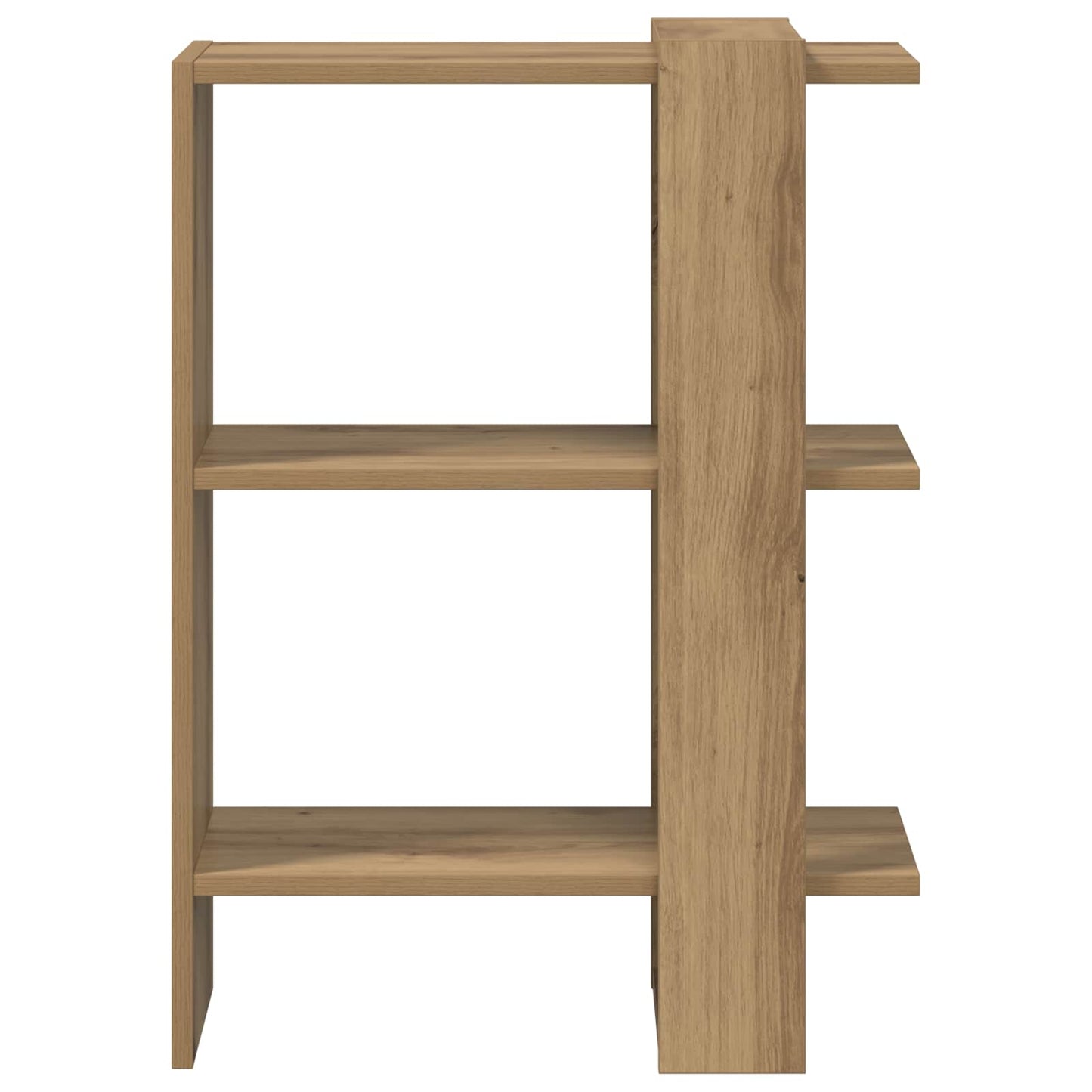 vidaXL Bookshelf 2-Tier 52 x 25 x 71.5 cm Engineered Wood Artisan Oak