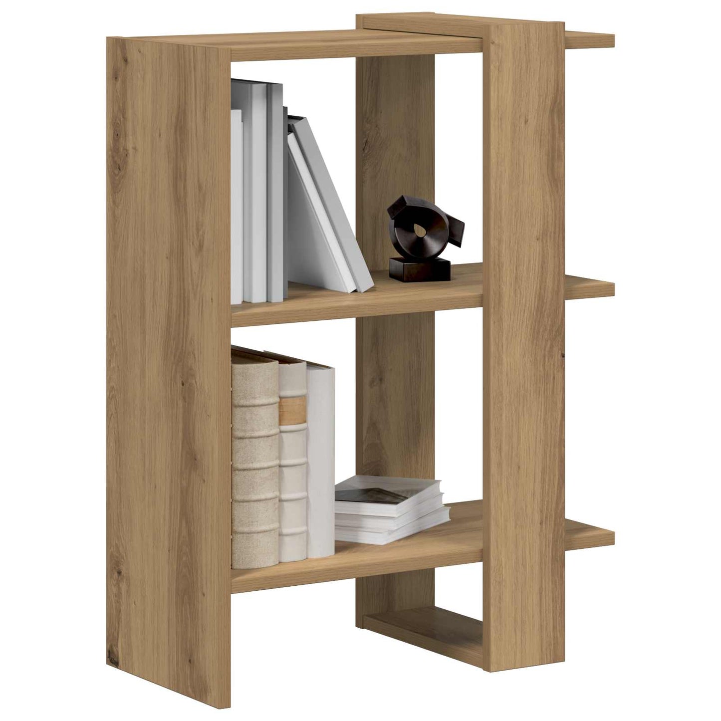 vidaXL Bookshelf 2-Tier 52 x 25 x 71.5 cm Engineered Wood Artisan Oak