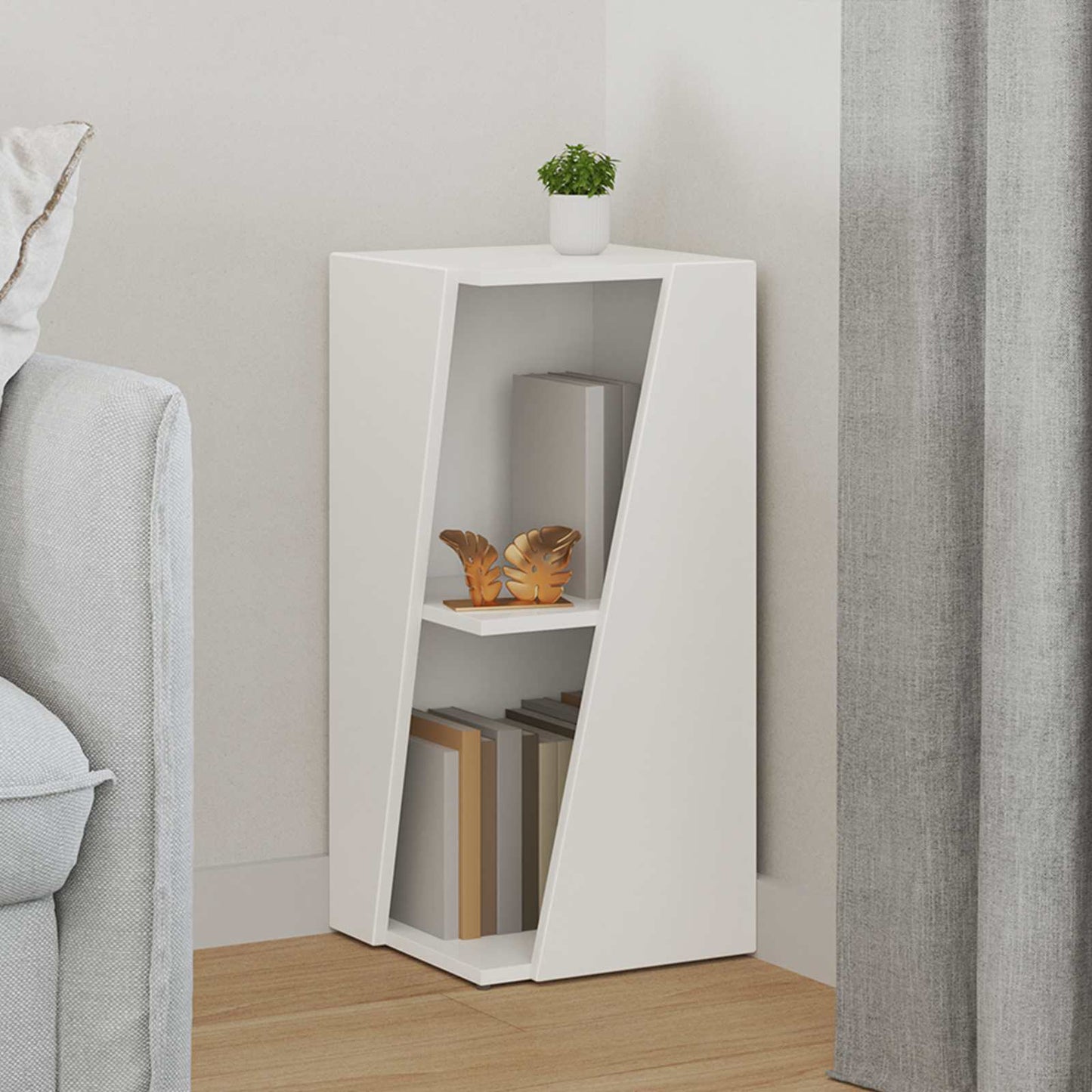 vidaXL Side Shelf 33 x 32 x 70.5 cm Engineered Wood White