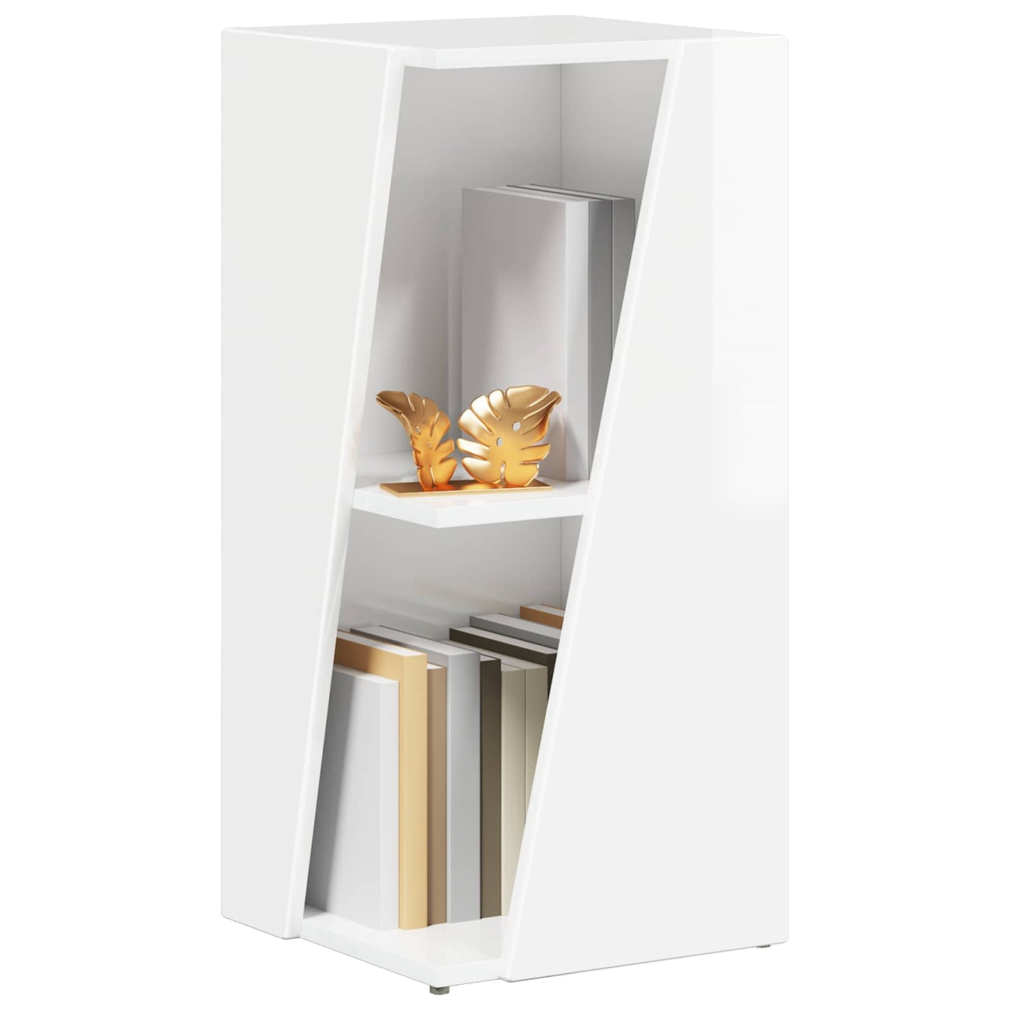 vidaXL Side Shelf High Gloss White 33 x 32 x 70.5 cm Engineered Wood