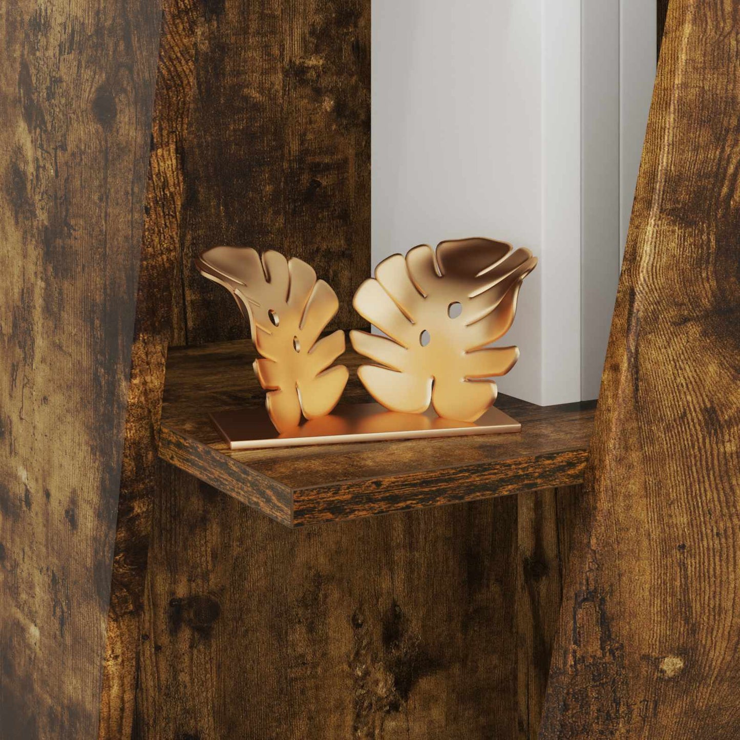 vidaXL Side Shelf 33 x 32 x 70.5 cm Engineered Wood Smoked Oak