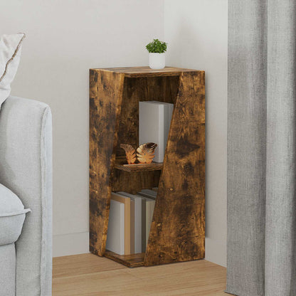 vidaXL Side Shelf 33 x 32 x 70.5 cm Engineered Wood Smoked Oak