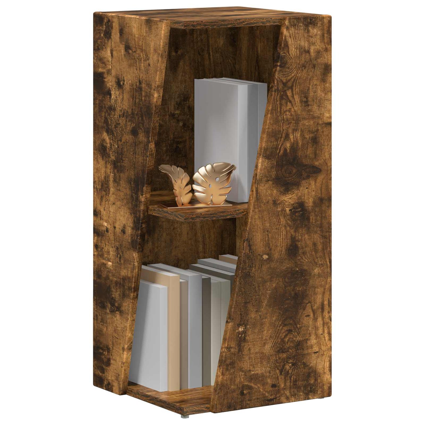 vidaXL Side Shelf 33 x 32 x 70.5 cm Engineered Wood Smoked Oak