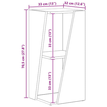 vidaXL Side Shelf 33 x 32 x 70.5 cm Engineered Wood Smoked Oak